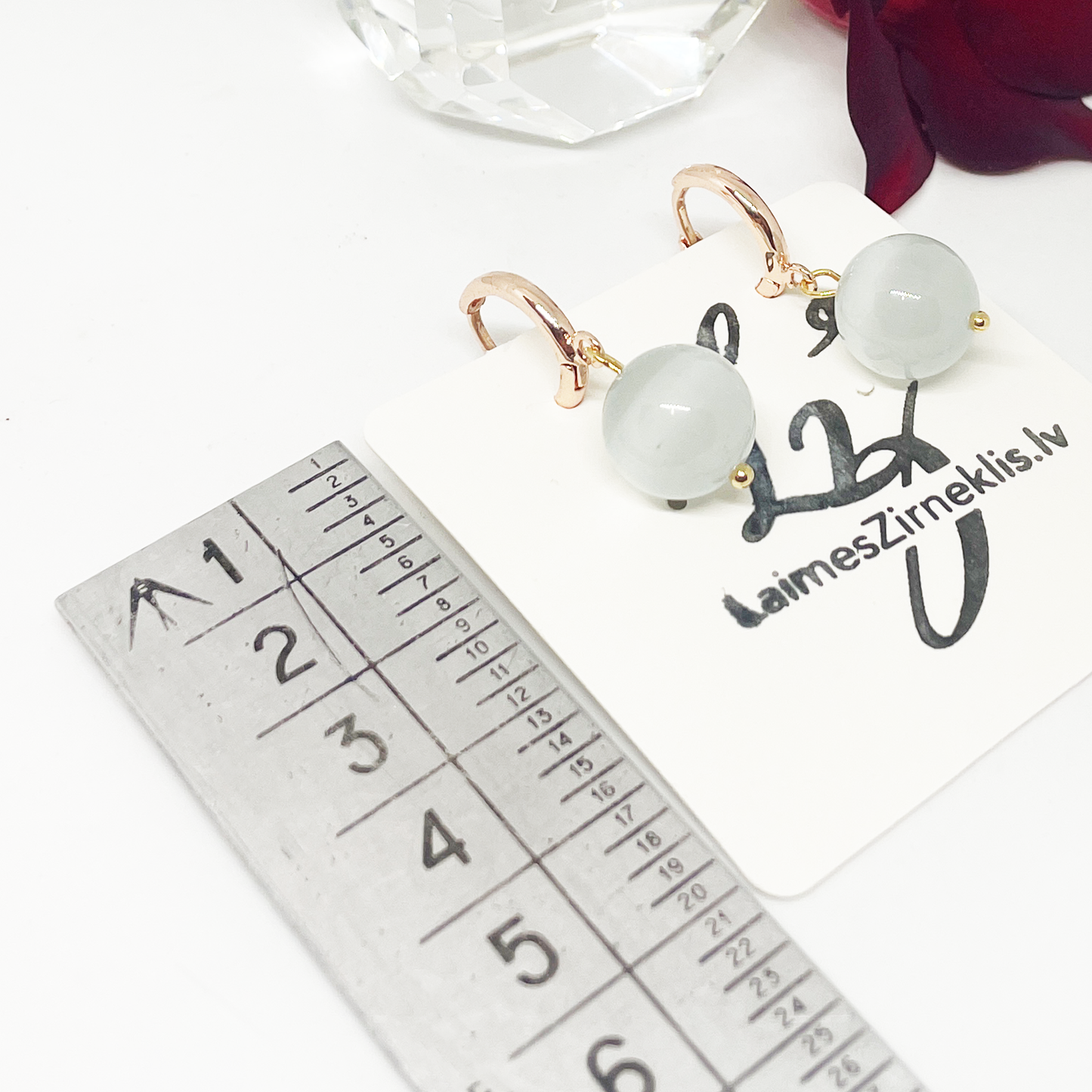 White Cat Eye Earrings