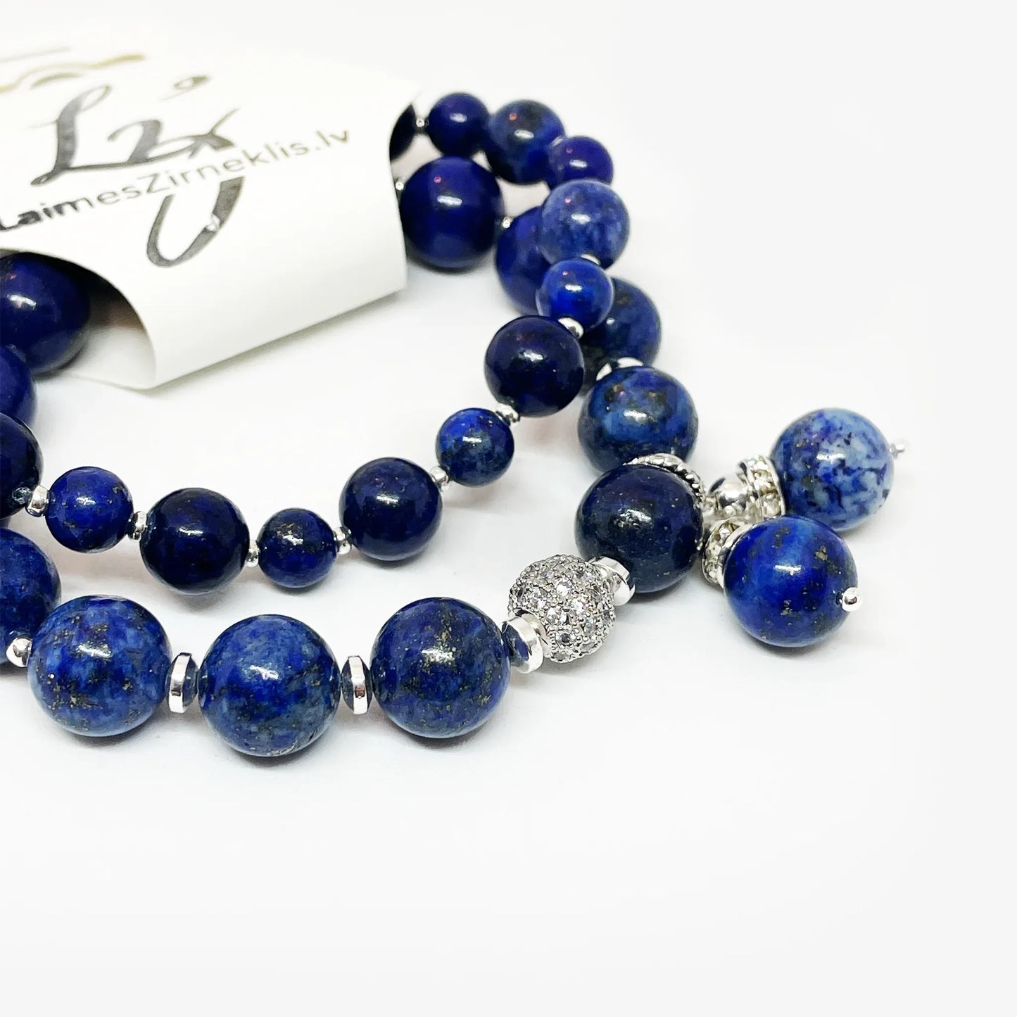 Zila Lazurīta Rokassprādze Rokassprādze Laimes Zirneklis