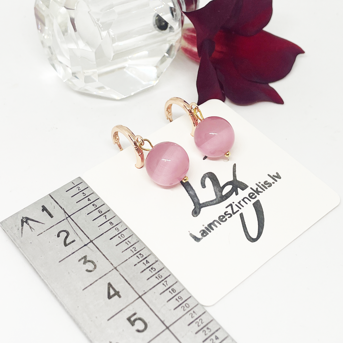 Pink Cat Eye Earrings