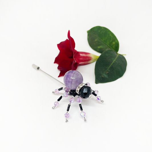 Pin - Purple Amethyst Spider
