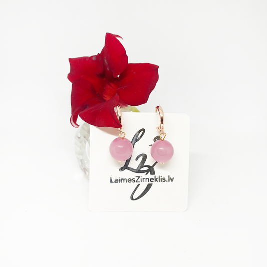 Pink Cat Eye Earrings