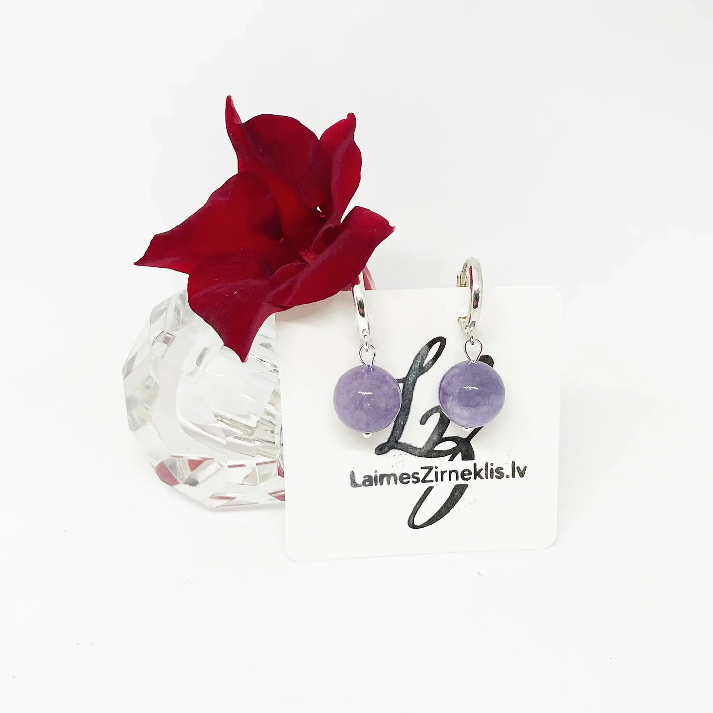 Lavandas Kvarca Auskari Auskari Laimes Zirneklis