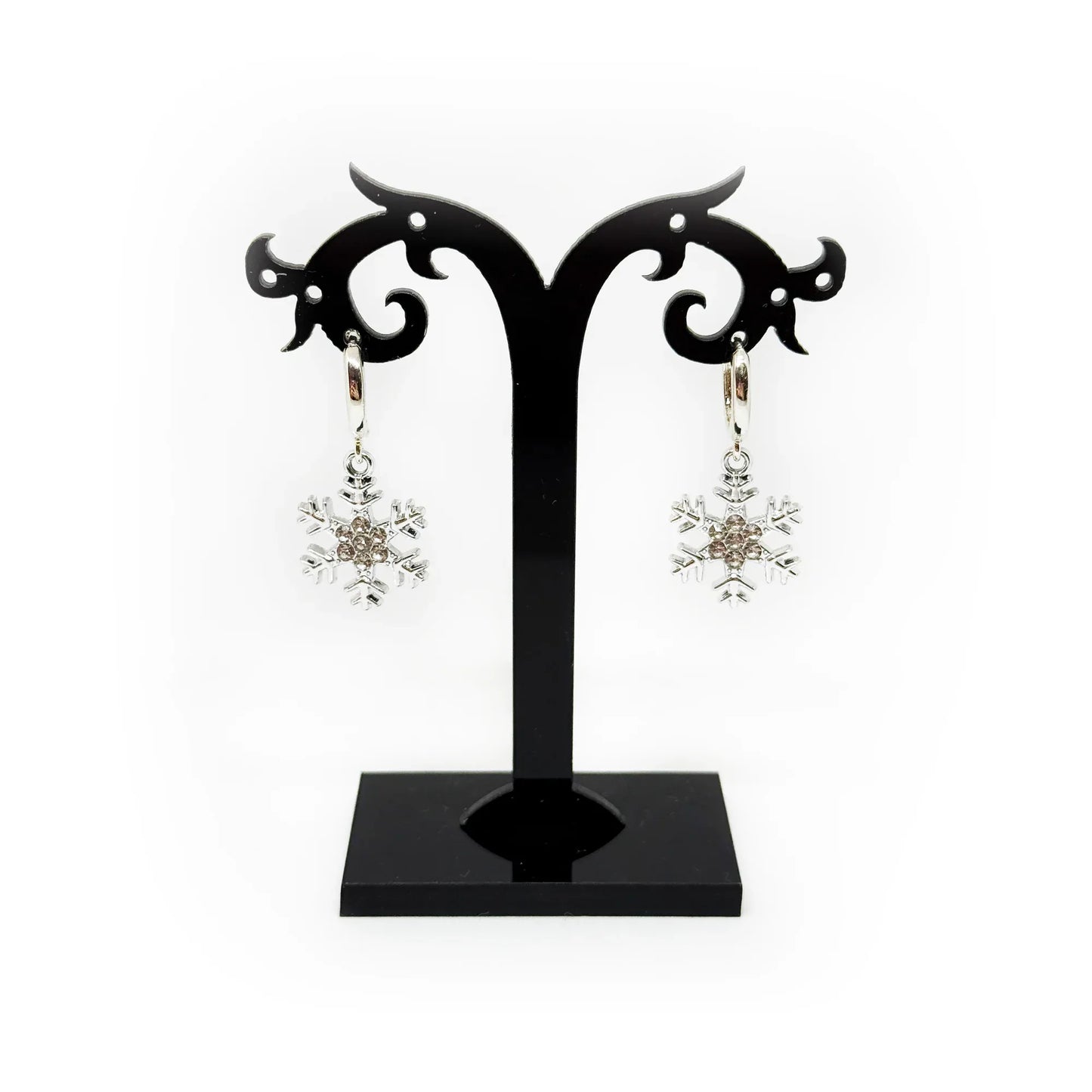 Auskari - Sudraba Sniegpārsliņas Auskari Laimes Zirneklis