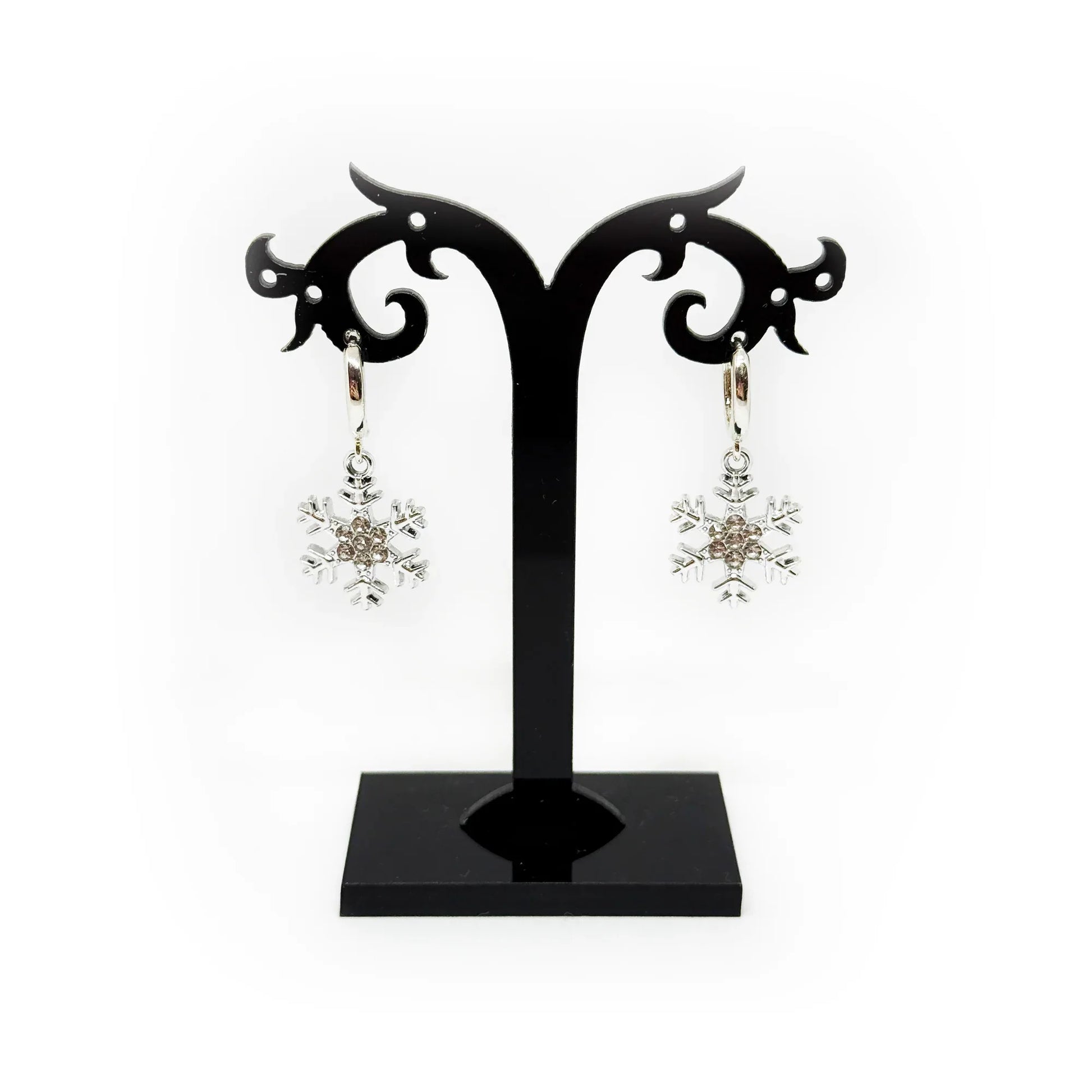 Auskari - Sudraba Sniegpārsliņas Auskari Laimes Zirneklis