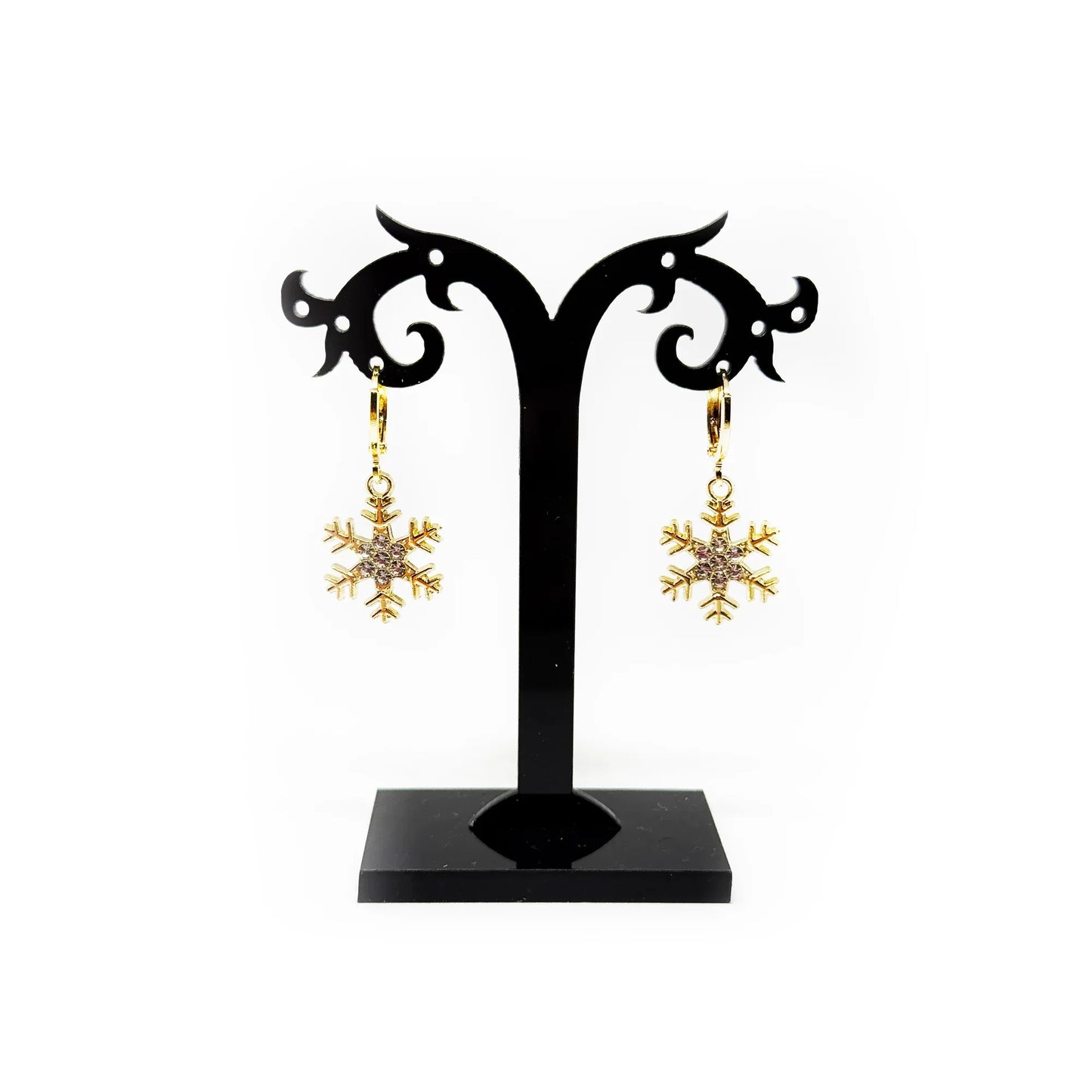 Auskari - Zelta Sniegpārsliņas Auskari Laimes Zirneklis