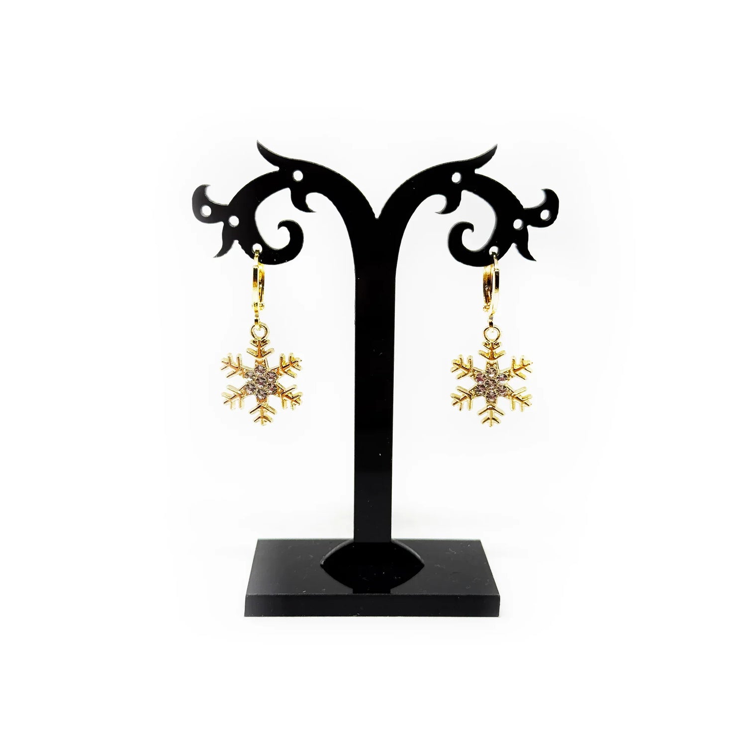 Auskari - Zelta Sniegpārsliņas Auskari Laimes Zirneklis