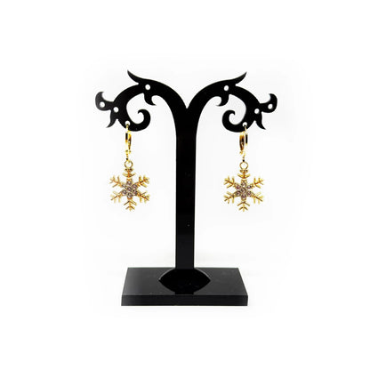 Auskari - Zelta Sniegpārsliņas Auskari Laimes Zirneklis