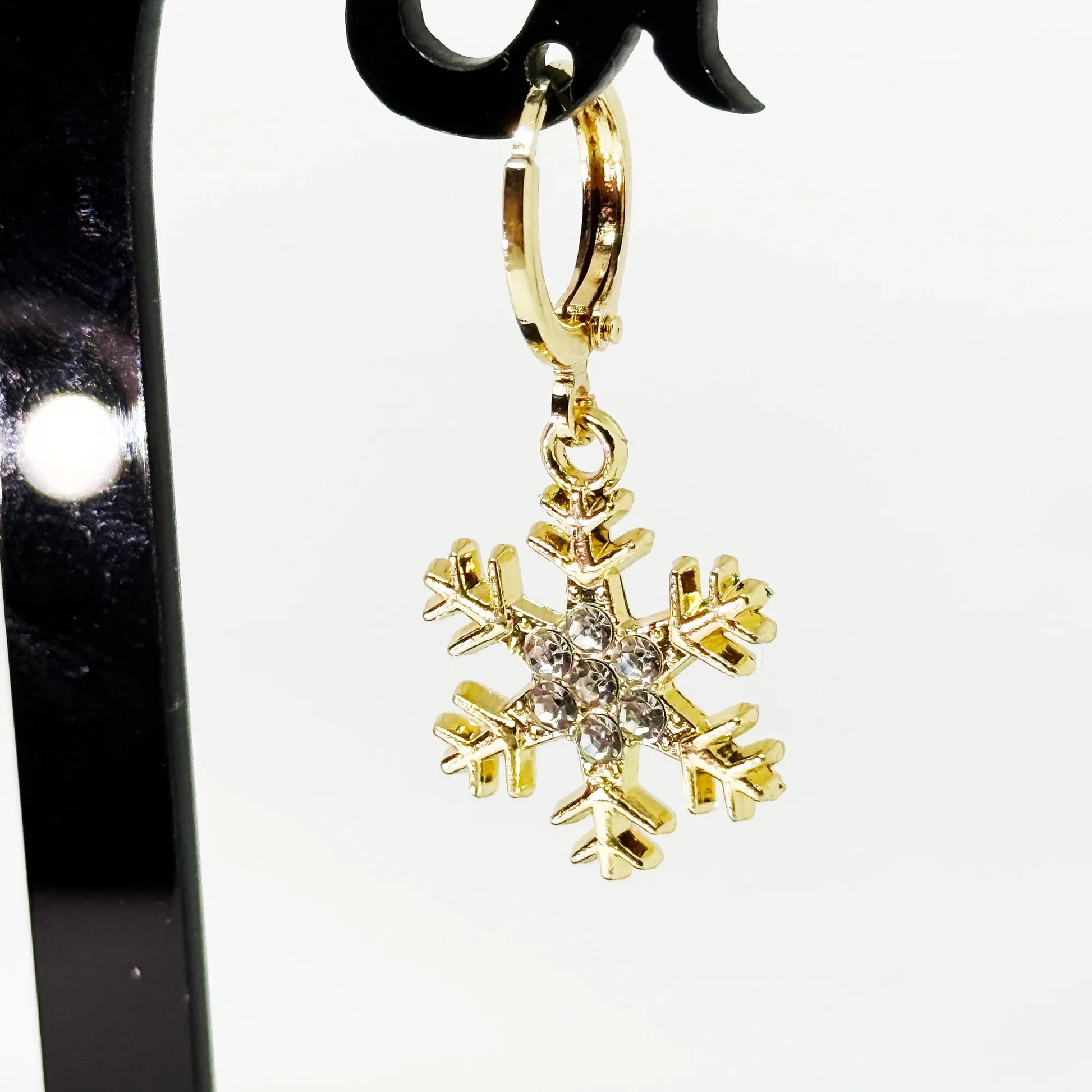 Auskari - Zelta Sniegpārsliņas Auskari Laimes Zirneklis