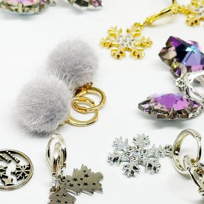 Auskari - Zelta Sniegpārsliņas Auskari Laimes Zirneklis